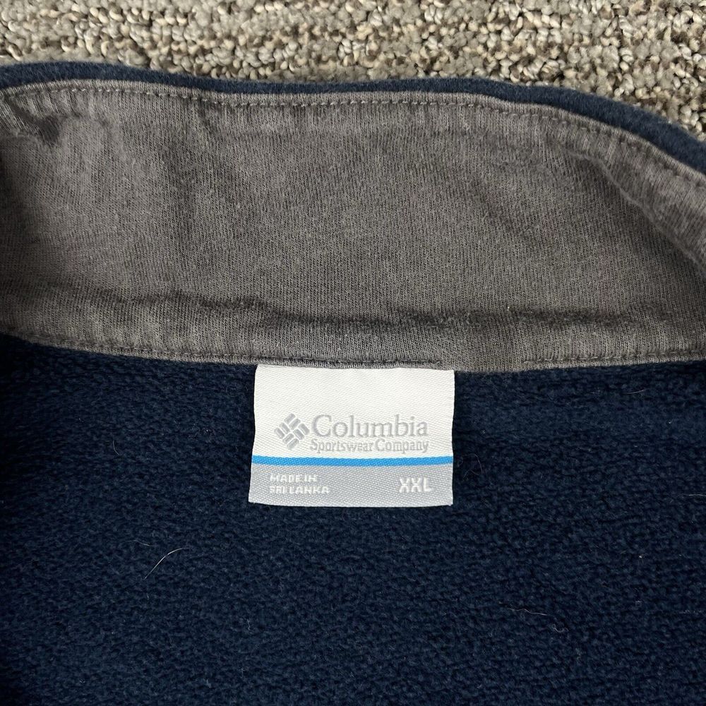 Columbia Hart Mountain Half Zip Shirt Long Sleeve Navy Blue Pullover Men's XXL - Picture 8 of 16